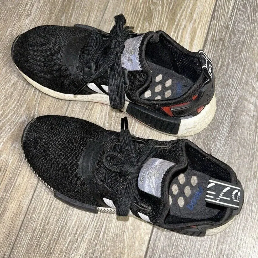 Adidas NMD R1 EF2310 Youth US Size 5.5 Black Red White Running Sneaker Shoes